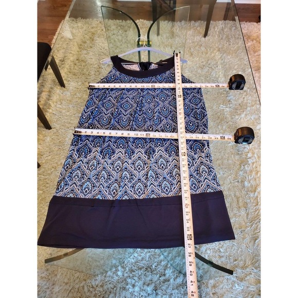 En Focus Womens Blue Polyester Round Neck Sleeveless Knee Length Dress Size 18W - Picture 10 of 10